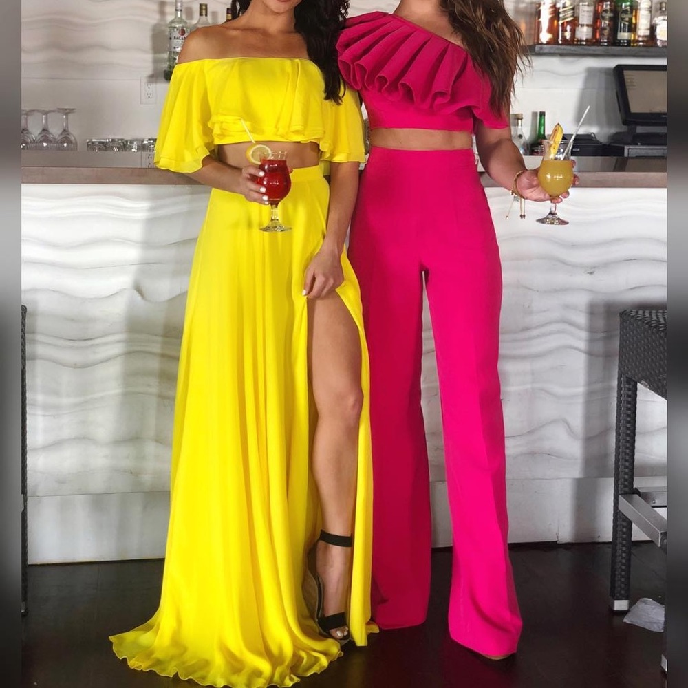 Pink one Shoulder Outfit